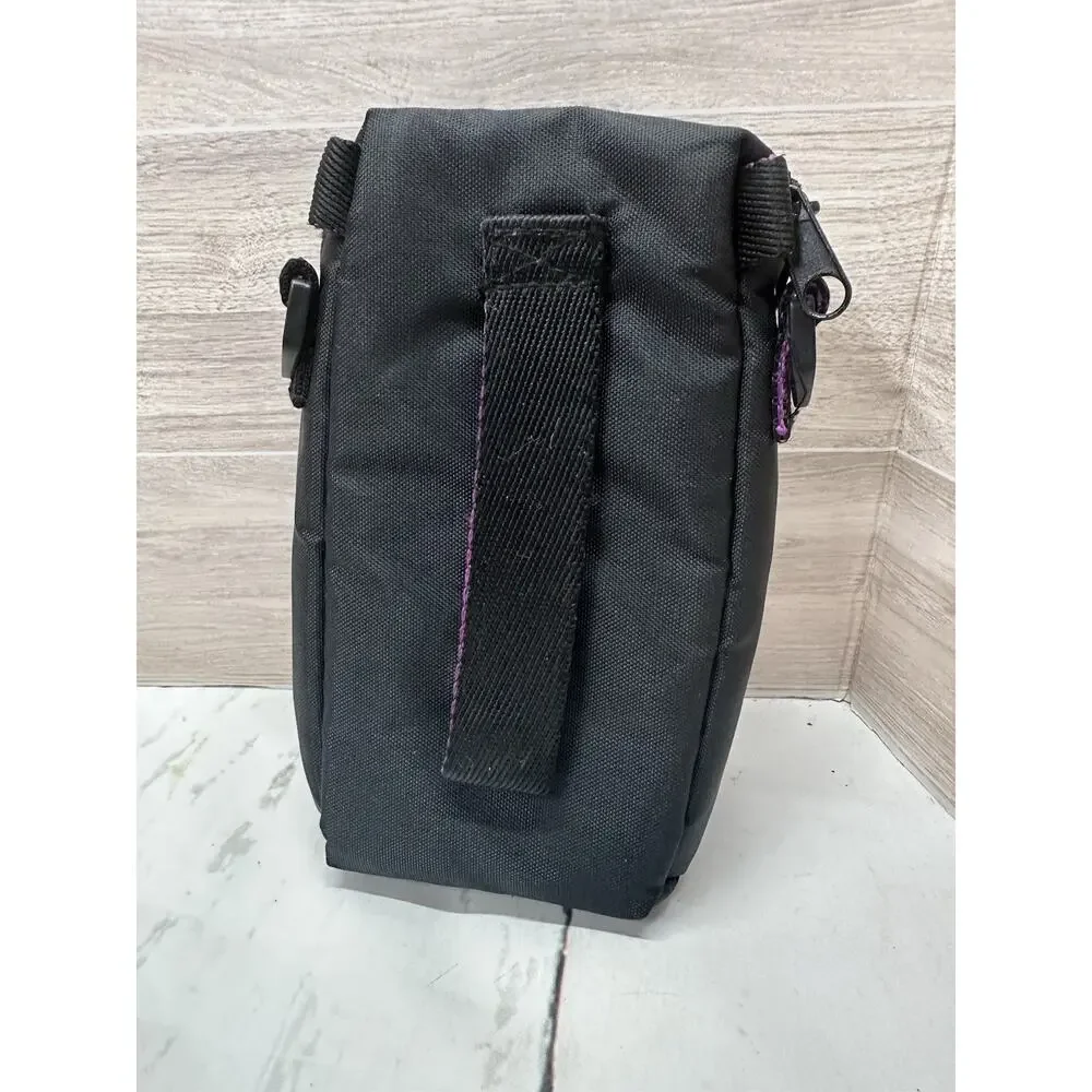 Vintage 90s Quality Camera Accessories Purple & Black Soft Camera Bag & Strap
